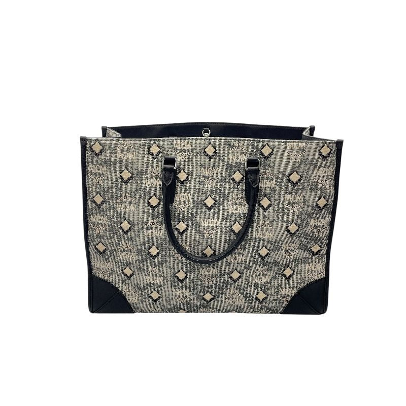 MCM Munich Tote Bag in Grey Monogram Jacquard - Exquisite Craftsmanship