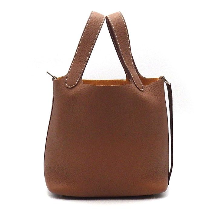 HERMES Picotin Lock PM Handbag - Gold Togo Leather, 2023