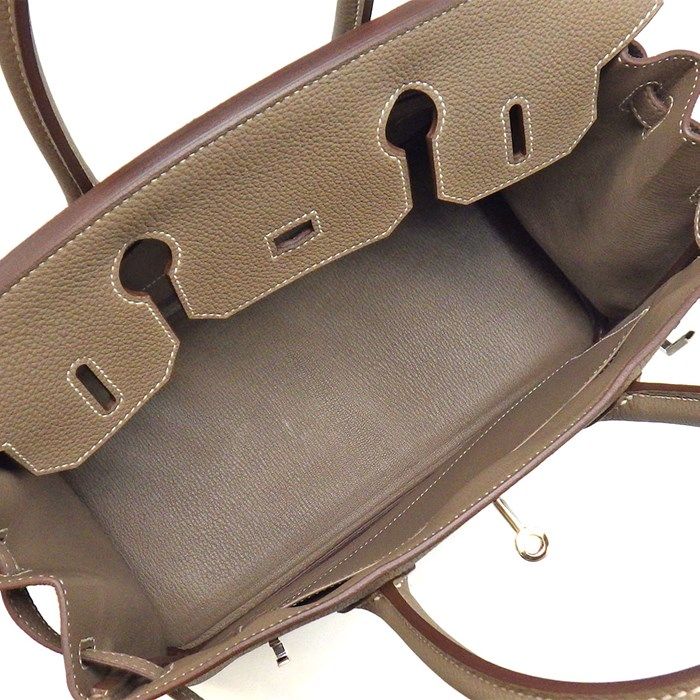 HERMES Birkin 30 Togo Bag - Etoupe with Silver Hardware, 2019