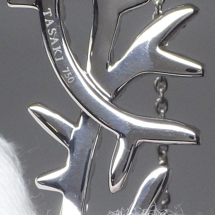 TASAKI Coral Motif Diamond Necklace in K18 White Gold