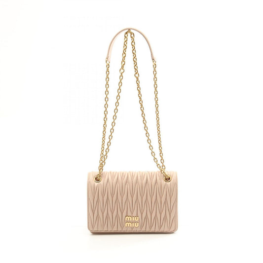 Miu Miu Matelassé Mini Shoulder Bag in Pink Leather - Unused