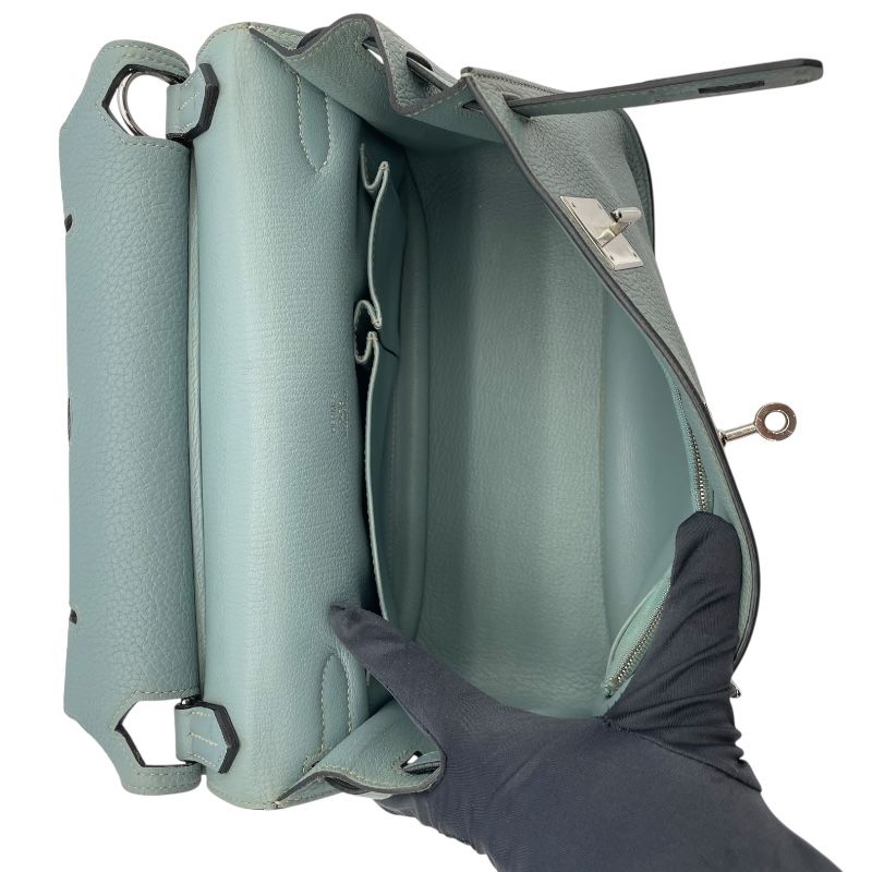 HERMES Gypsière 28 Blue Jean with Silver Hardware - Exquisite Craftsmanship