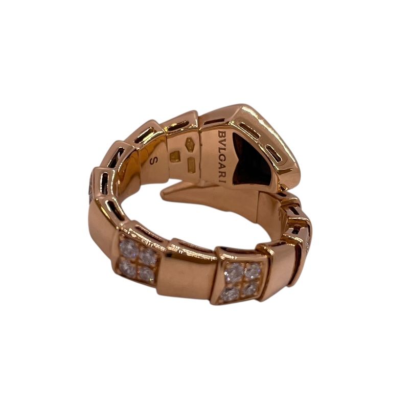 BVLGARI Serpenti Viper Ring in 750PG with Diamonds and Onyx