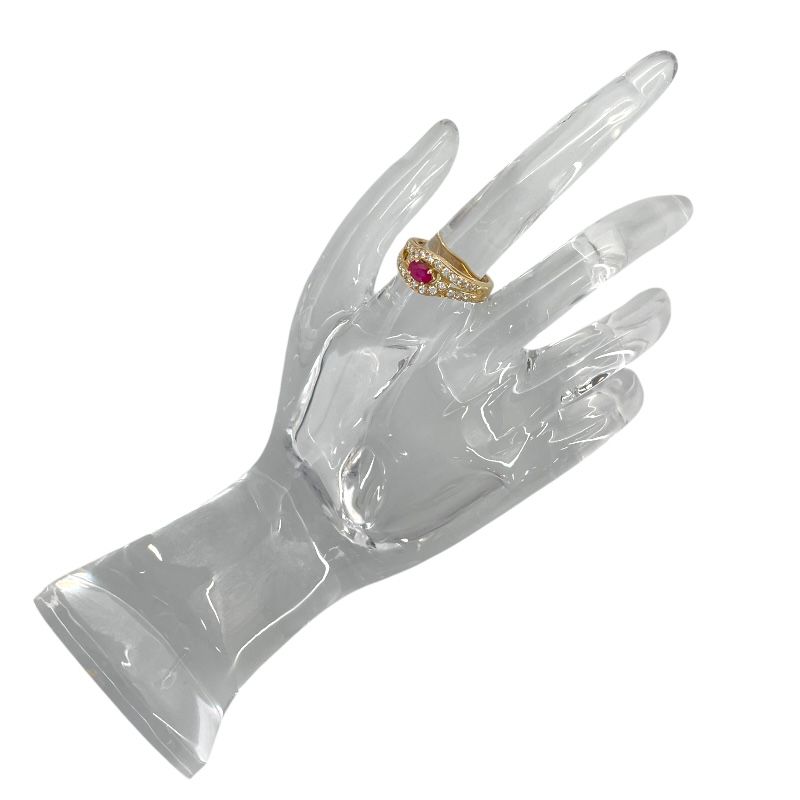 CHAUMET Ruby Diamond Ring in 750YG Gold - Exquisite Craftsmanship