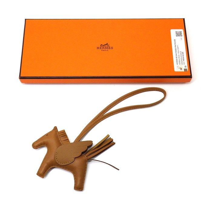 HERMES Rodeo Pegasus PM Bag Charm - Gold Swift Leather 2024