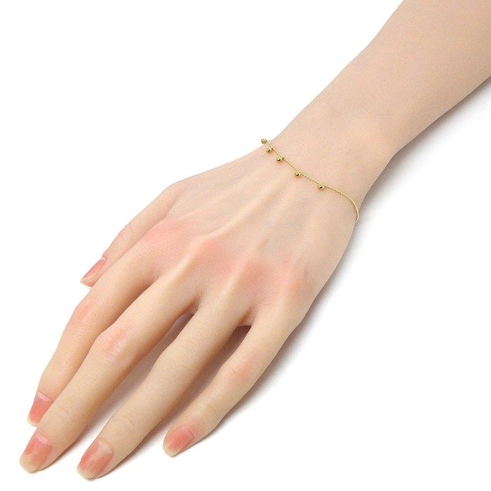 Exquisite K10 Yellow Gold Ball Bracelet with 5 Motifs