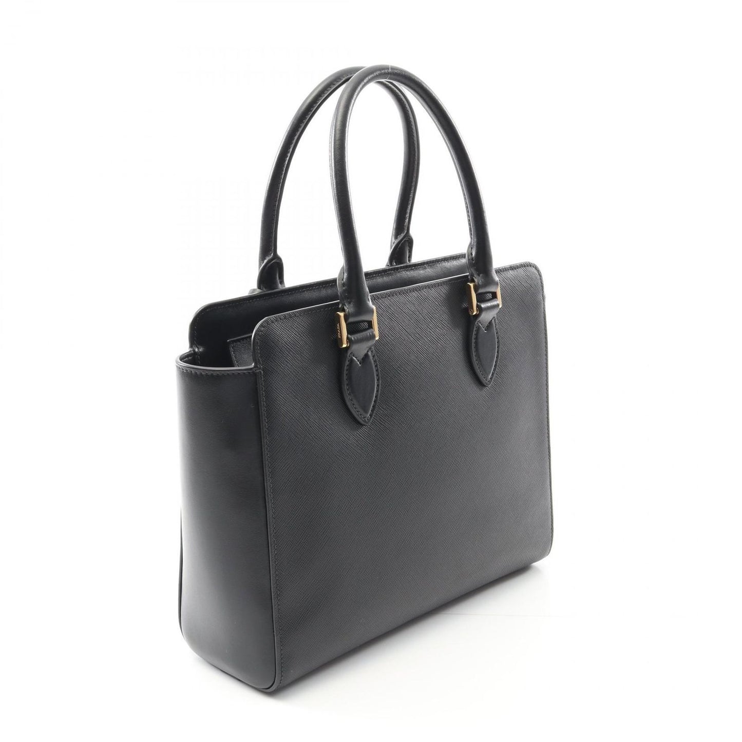 PRADA Saffiano Soft Calf Leather 2-Way Tote Bag - Black