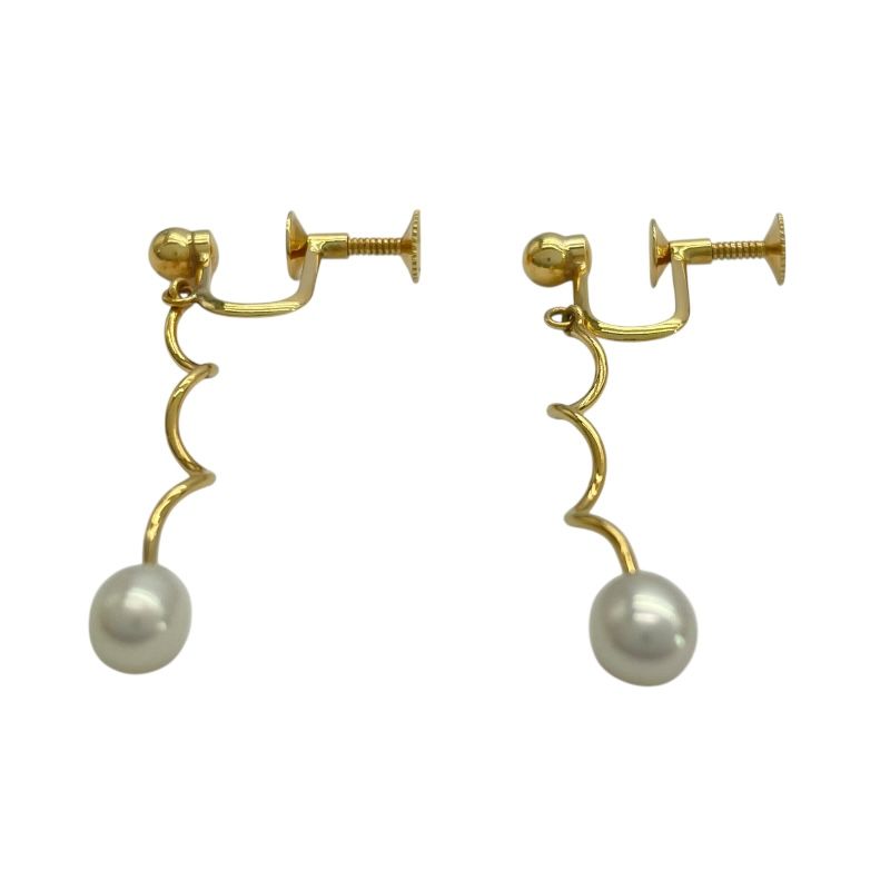 TASAKI K18 Yellow Gold Pearl Earrings - Exquisite Elegance