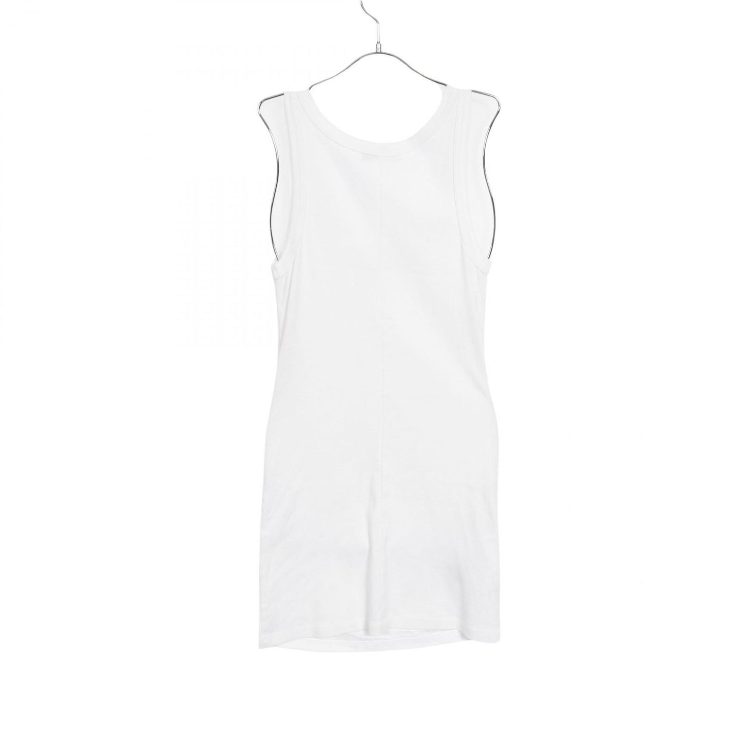 PRADA Triangle Logo Beaded Tank Dress - Exquisite White Cotton