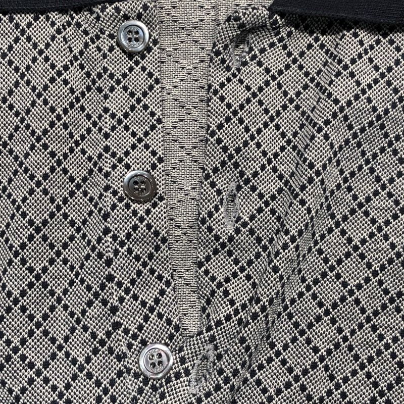 GUCCI Diamante Pattern Polo Shirt in Gray - Size S