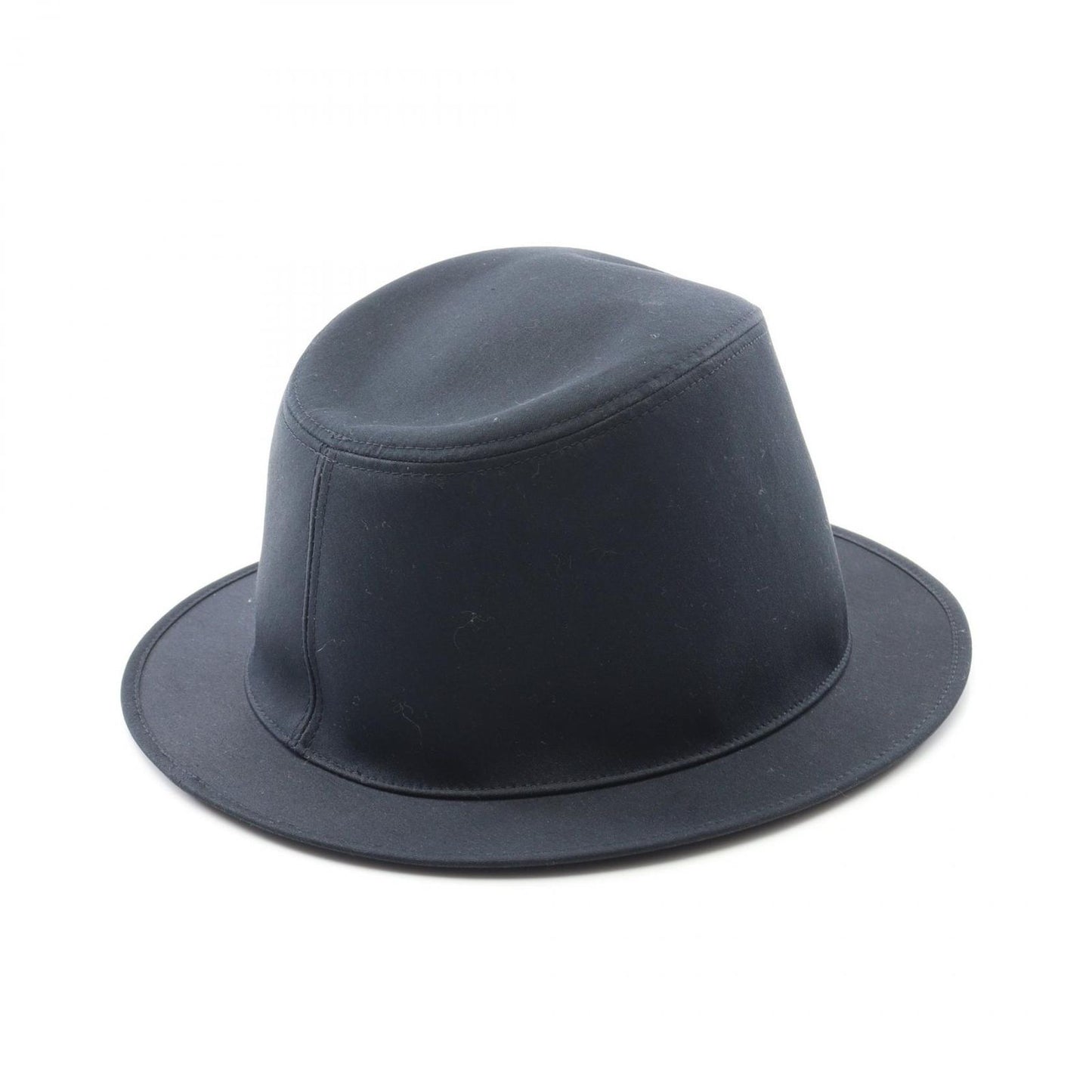 HERMES Navy Canvas Hat with H Embroidery - Unisex Elegance