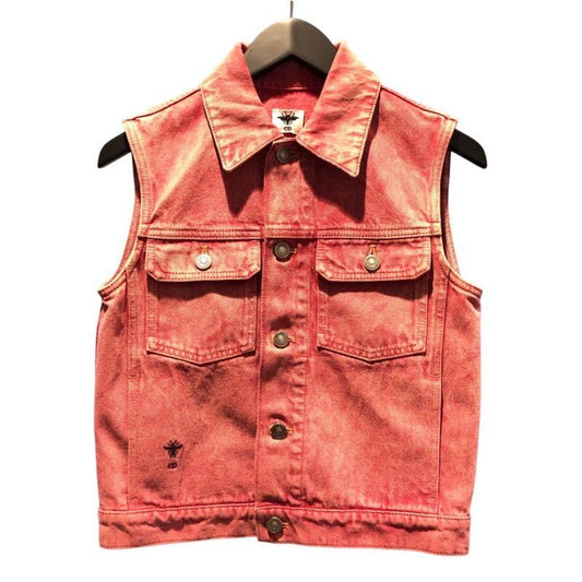Christian Dior BEE Embroidered Denim Vest - Exquisite Cotton Jacket
