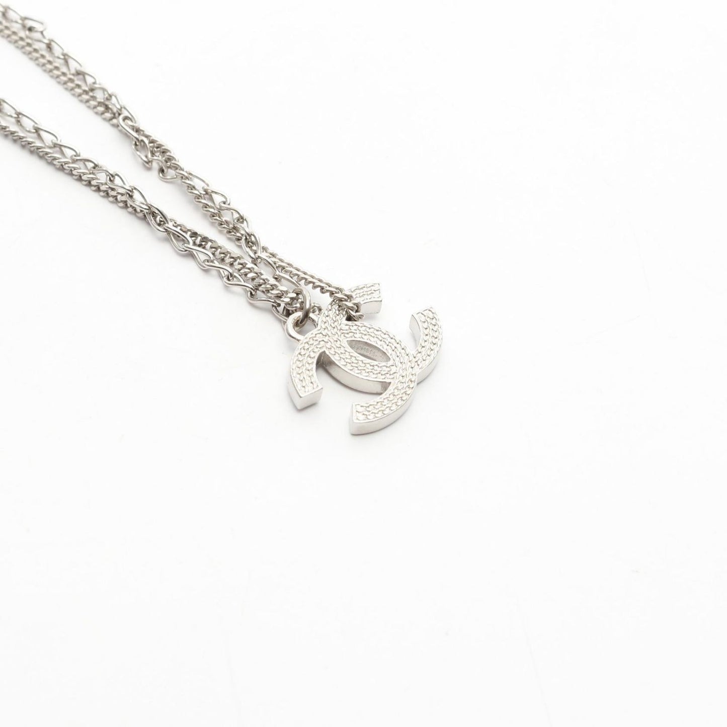 CHANEL Coco Mark Necklace - Exquisite Silver Elegance