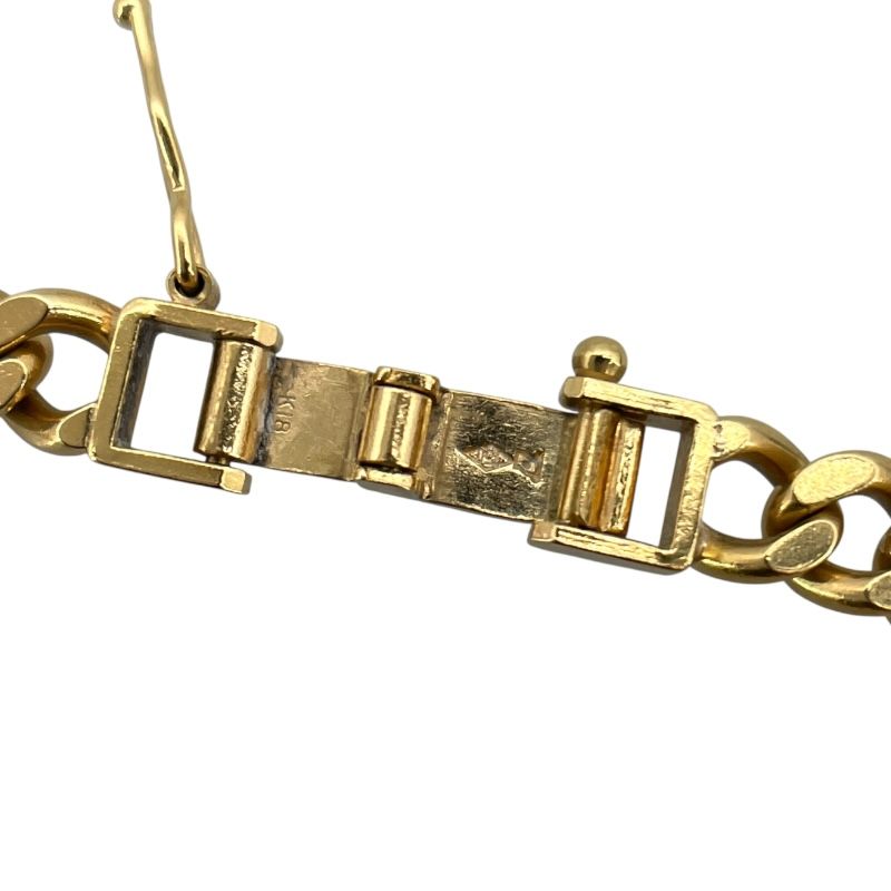 K18YG Double-Sided Figaro Bracelet - Unisex Luxury Jewelry