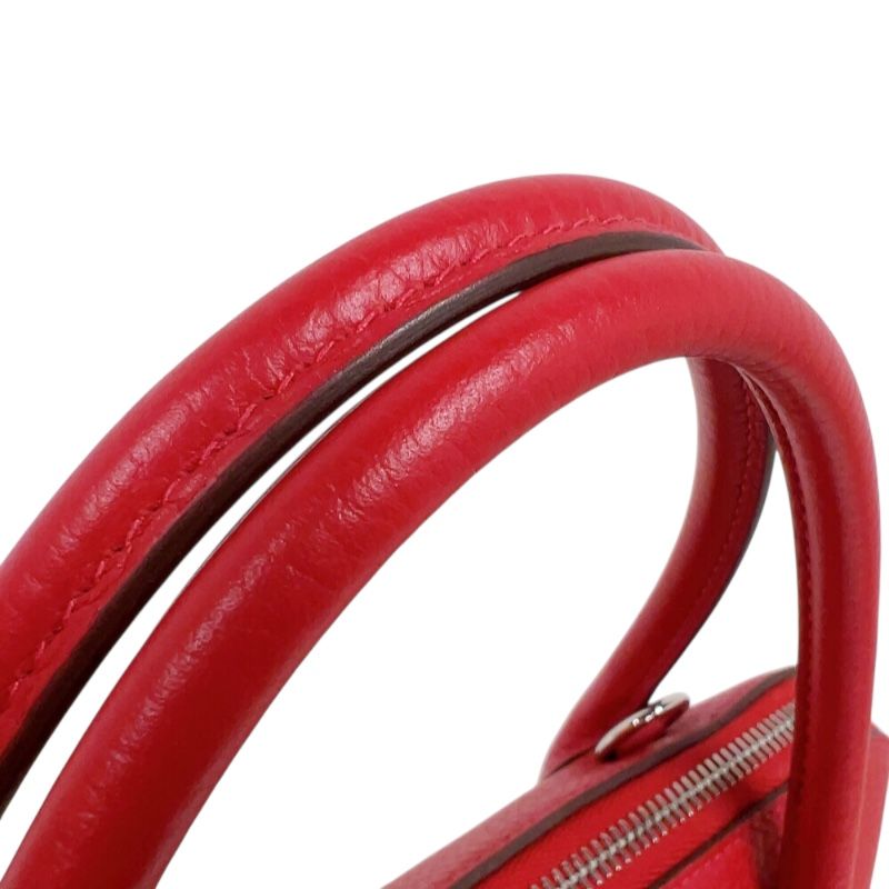 HERMES Bolide 31 Handbag - Rouge Kazak with Silver Hardware (2023)