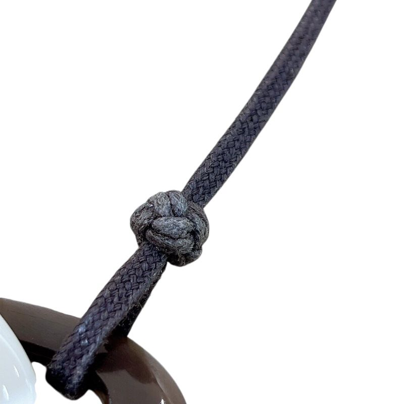 HERMES Caranba Necklace in White & Brown Lacquered Buffalo Horn