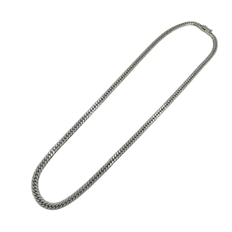 Exquisite 6-Sided Double Figaro Necklace in Pt900 Silver