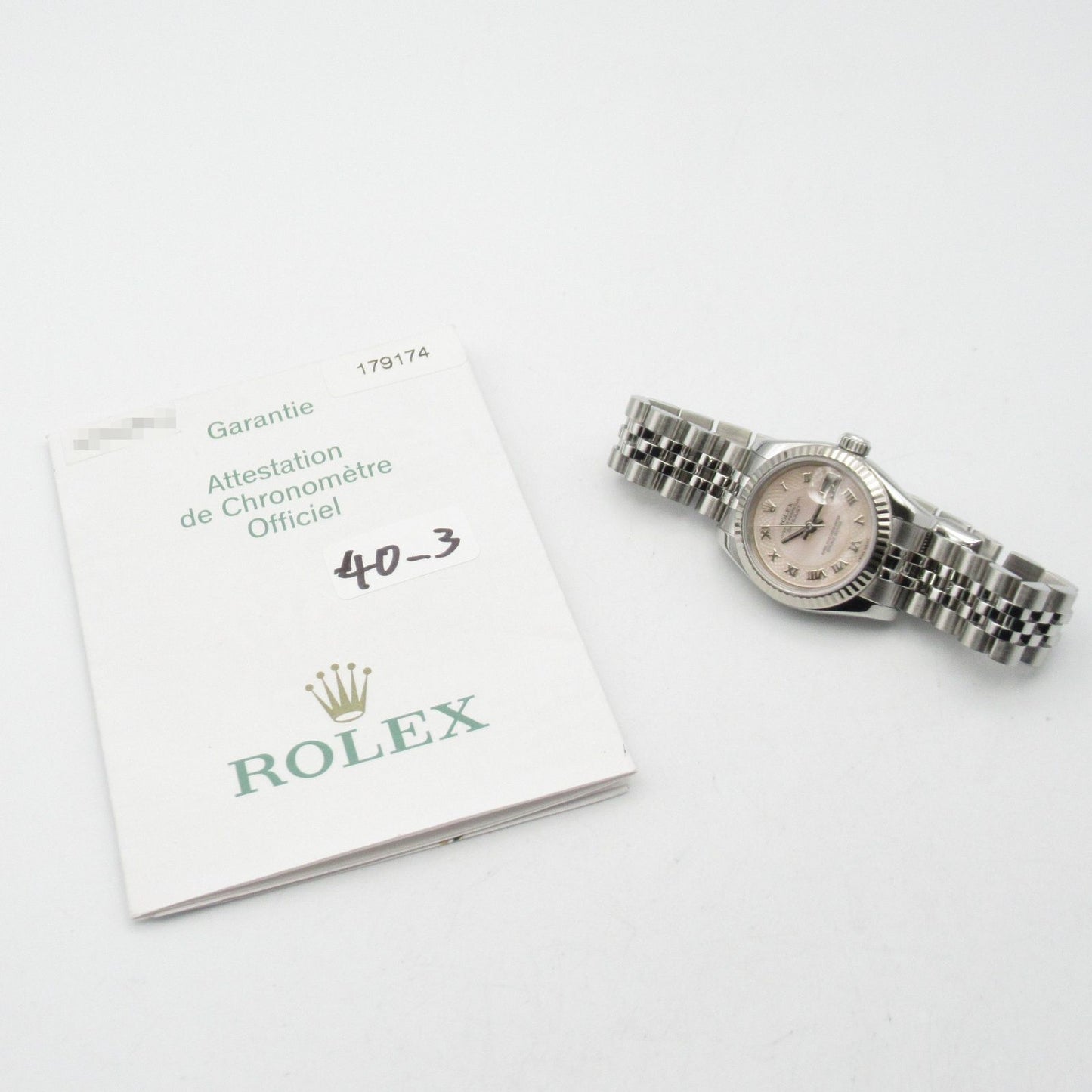ROLEX Datejust 179174NRD Pink Shell Dial K18WG & Stainless Steel