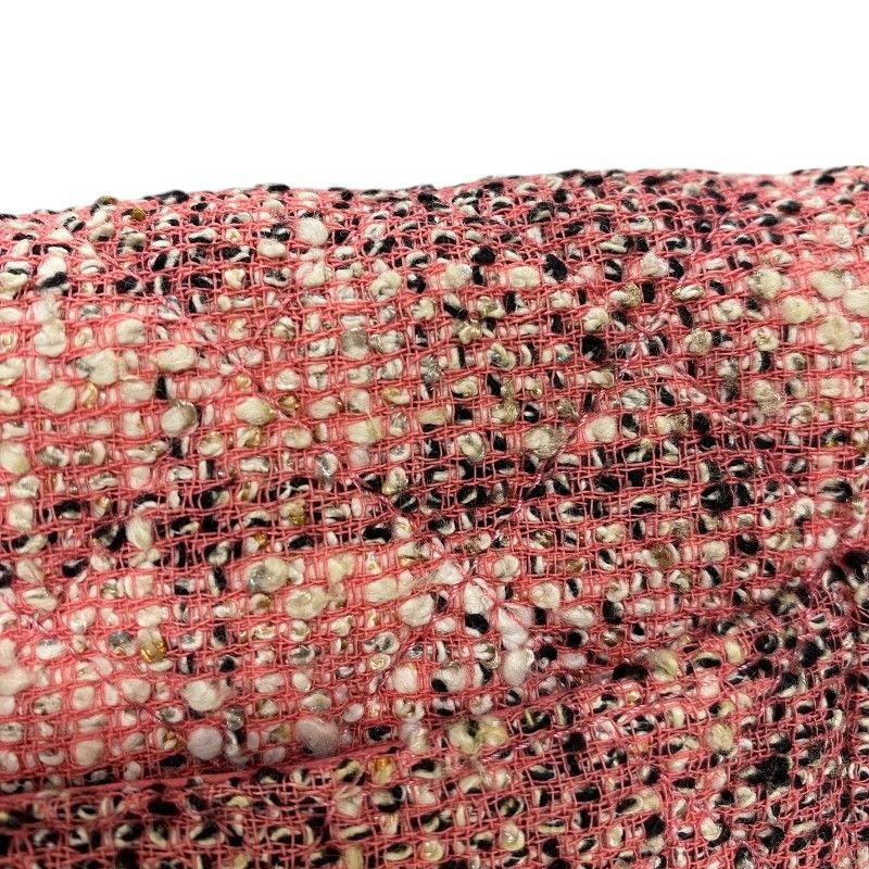 CHANEL 2.55 Chain Wallet in Pink Tweed with Silver Hardware