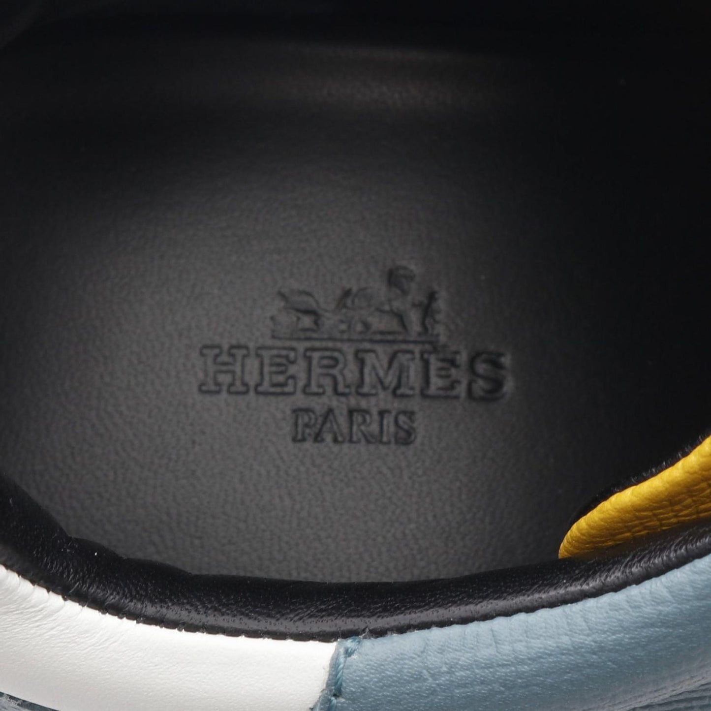 HERMES Leather Sneakers in Green & Yellow - Size 41