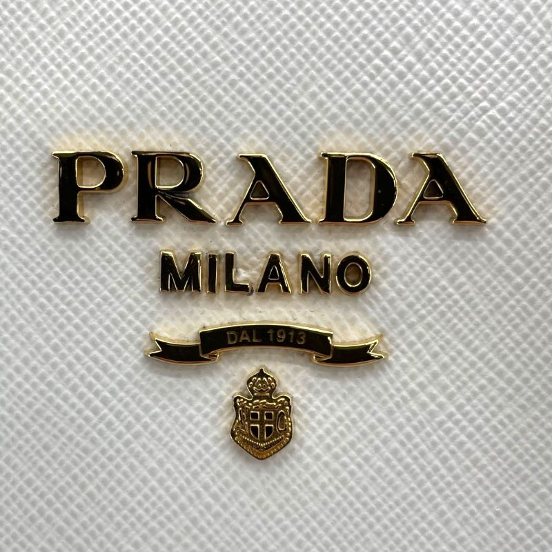 PRADA Saffiano 2WAY Bag in Cream with Gold Hardware