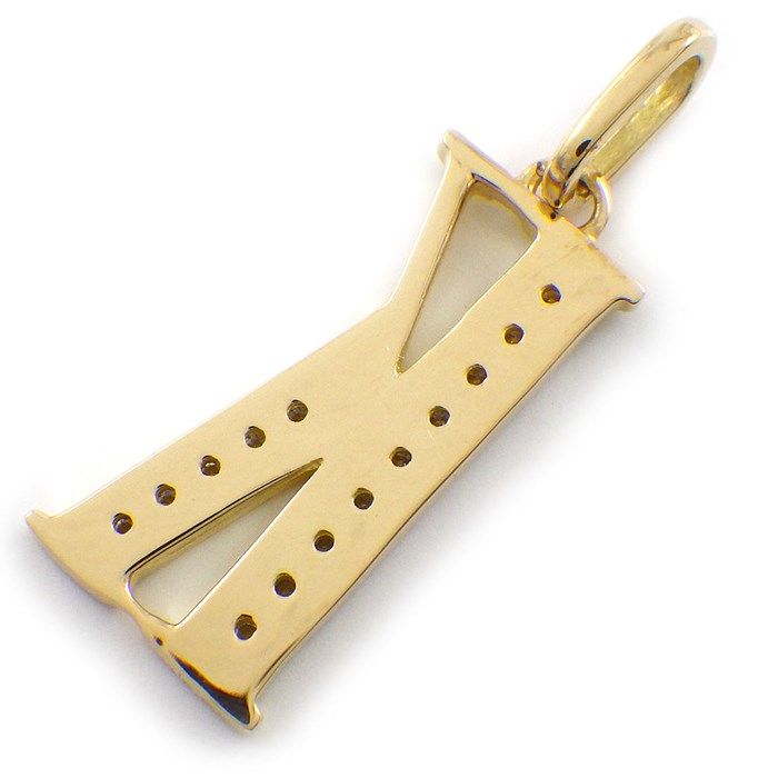 Elegant K Initial Diamond Pendant in 18K Yellow Gold