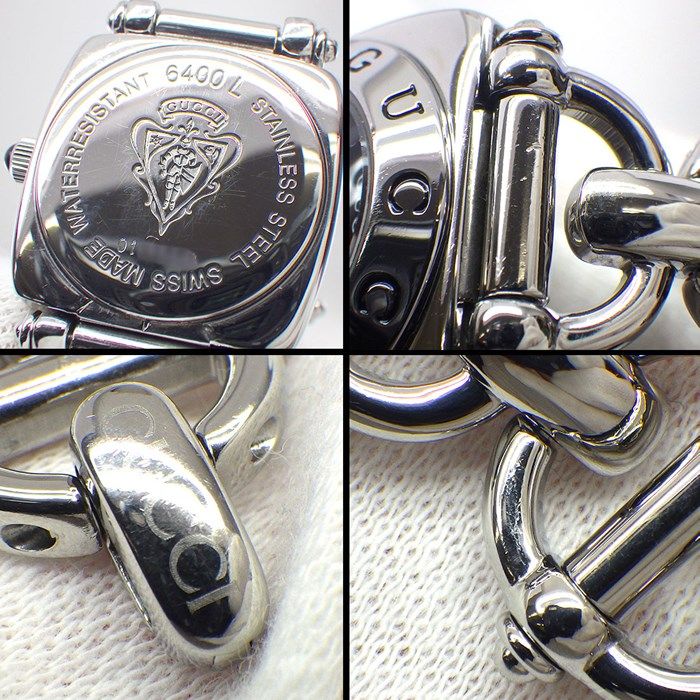 GUCCI Horsebit 6400L Black Dial Stainless Steel Quartz Watch