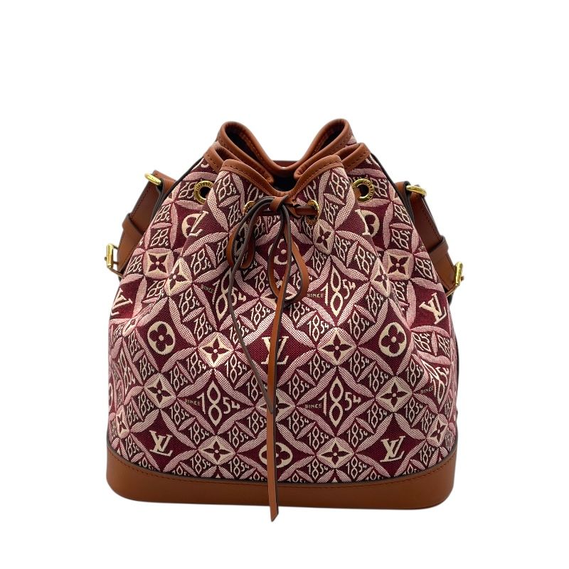 Louis Vuitton Petit Noé Since 1854 Wine Red & Brown Jacquard Shoulder Bag