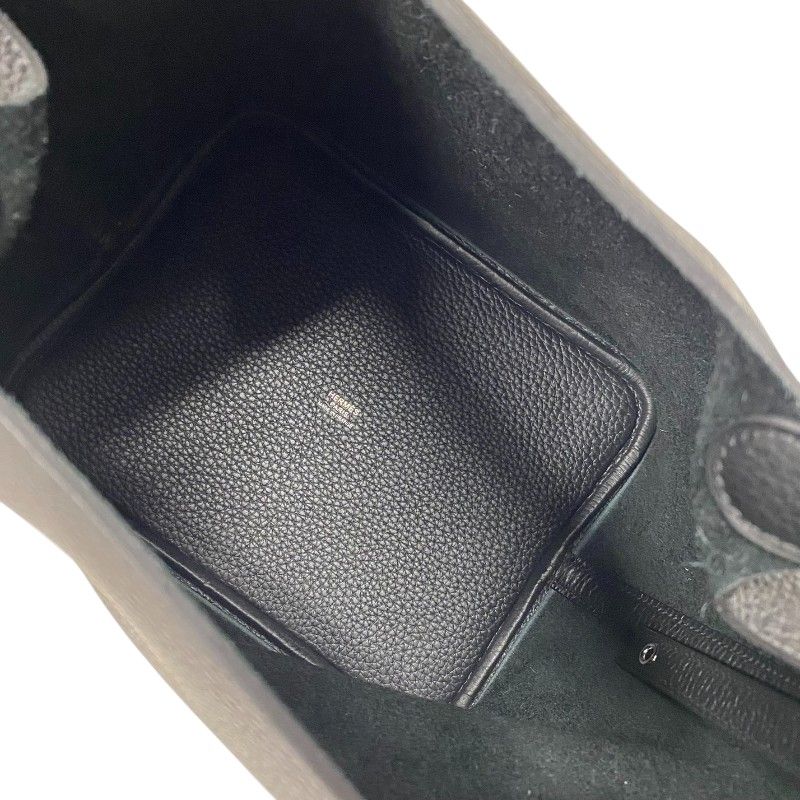 HERMES Picotin Lock MM Black Togo Leather Tote with Silver Hardware