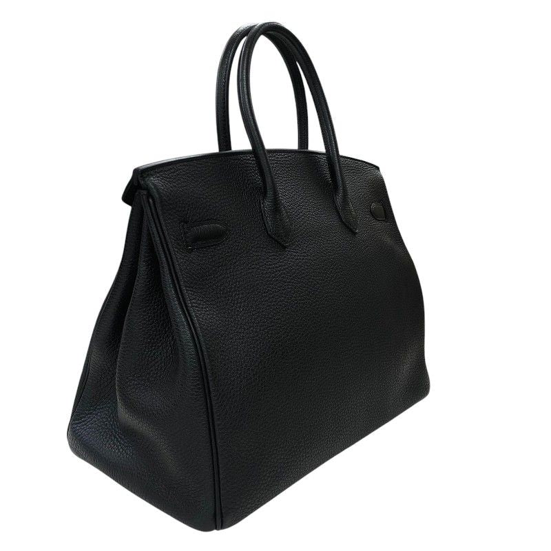 HERMES Birkin 35 Black Togo Leather Handbag with Silver Hardware