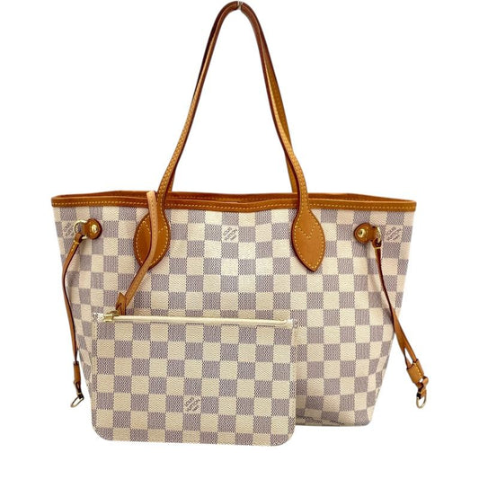 Louis Vuitton Neverfull PM Damier Azur Tote - White