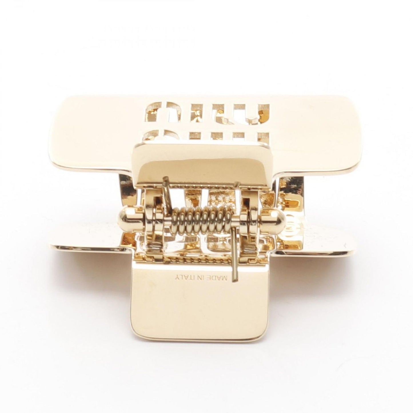 Miu Miu Gold Logo Hair Clip - Exquisite Luxury Accessory