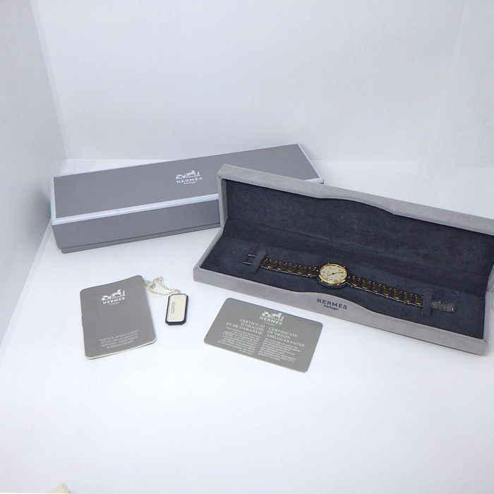 HERMES Clipper CL4.220 Ivory Dial Quartz Watch - Exquisite Craftsmanship