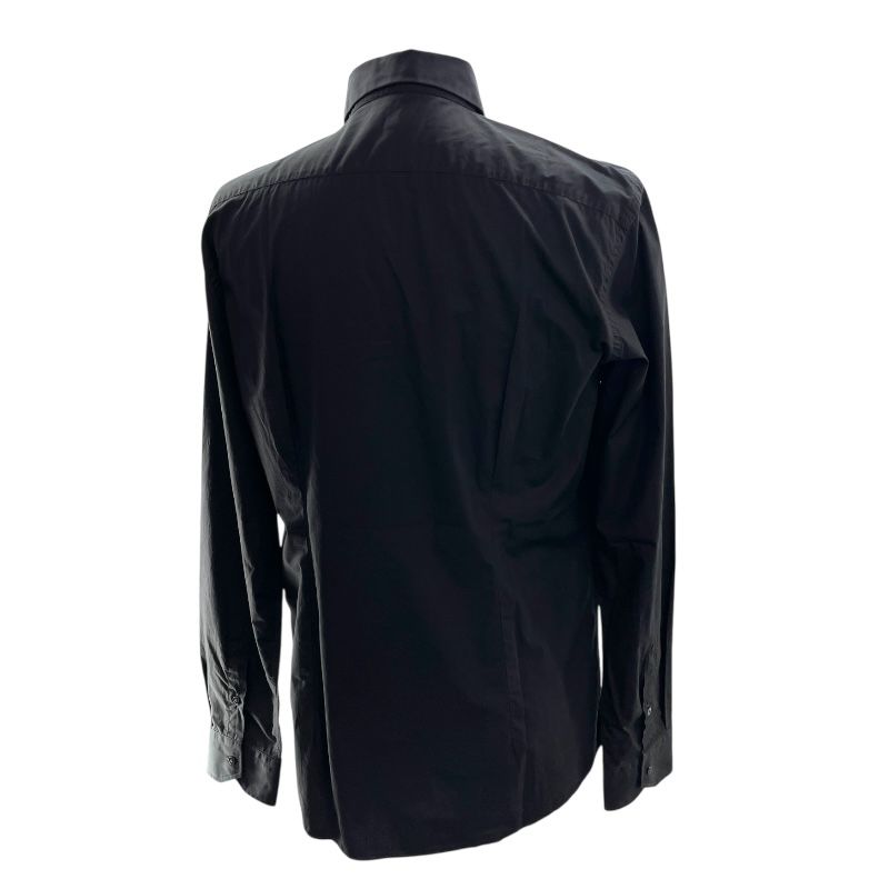 Fendi Logo Embroidered Cotton Shirt - Black, Size 40, 2018