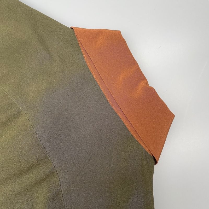 PRADA Bi-Color Silk Shirt in Khaki - UCM962