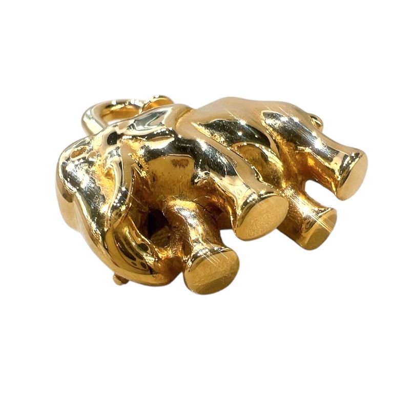 HERMES Elephant Cadena Gold Metal Accessory for Women