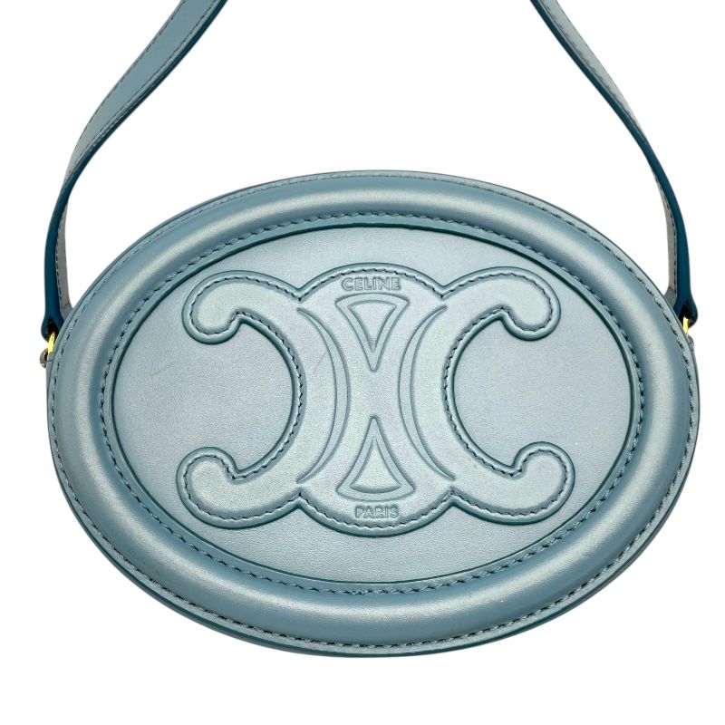 CELINE Oval Purse Shoulder Bag in Blue Leather - Exquisite Craftsmanship
