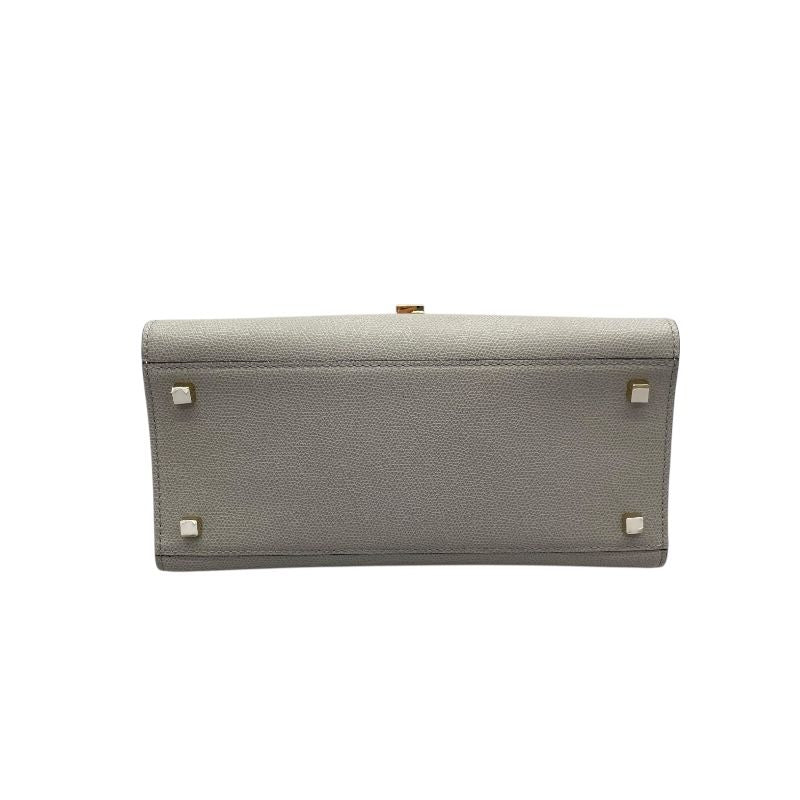 VALEXTRA Iside Medium Grey Leather Shoulder Bag - Timeless Elegance