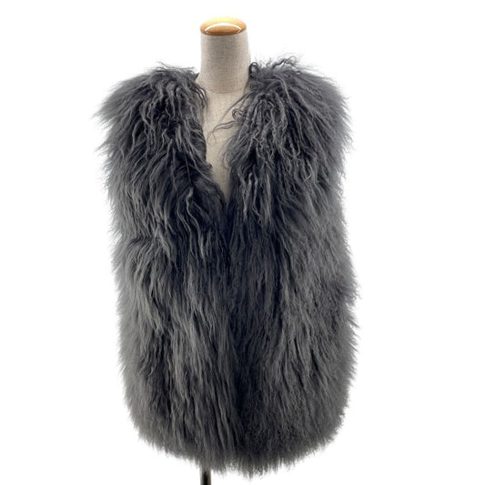 DRAWER Dark Grey Fur-Trim Knit Vest for Women - Exclusive Luxury