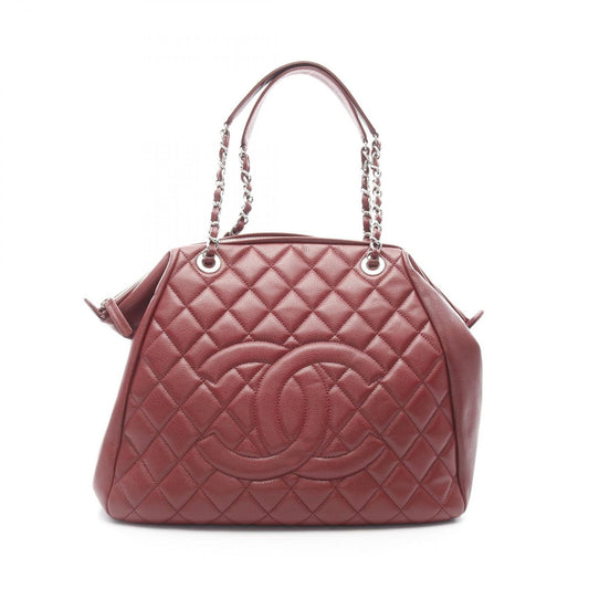 CHANEL Coco Mark Bordeaux Leather Tote Bag - Exquisite Craftsmanship