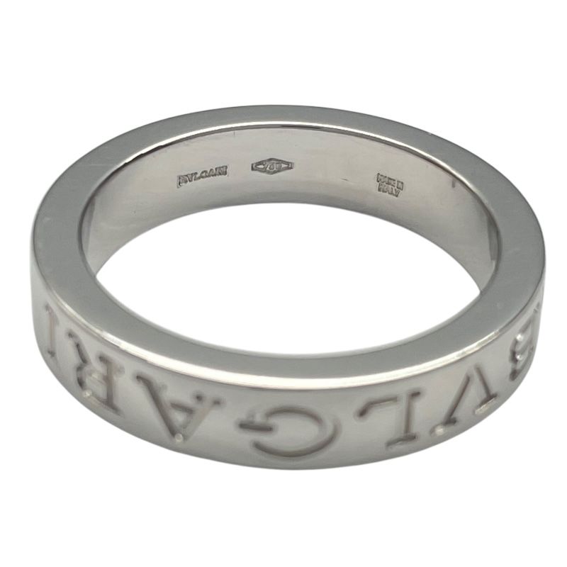 BVLGARI Double Logo Ring in K18 White Gold - Exquisite Craftsmanship
