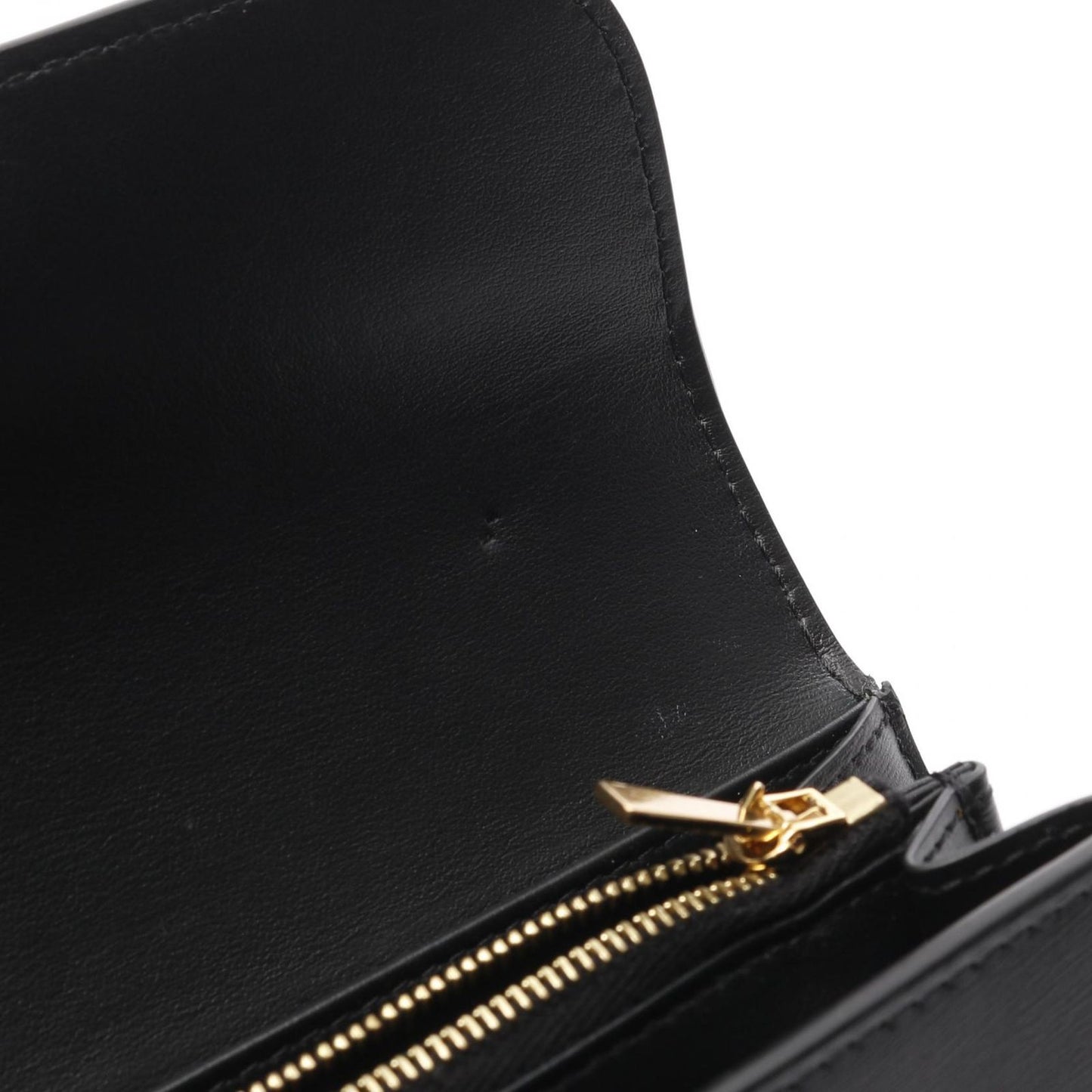 CELINE Triomphe Black Leather Large Wallet - Timeless Elegance