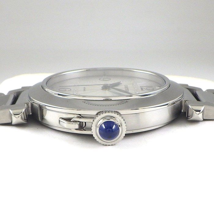 Cartier Pasha WSPAOOO9 Silver Guilloché Dial Automatic Watch