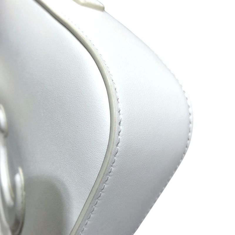 CELINE Quiltrionf Camera Bag in White & Gold Hardware