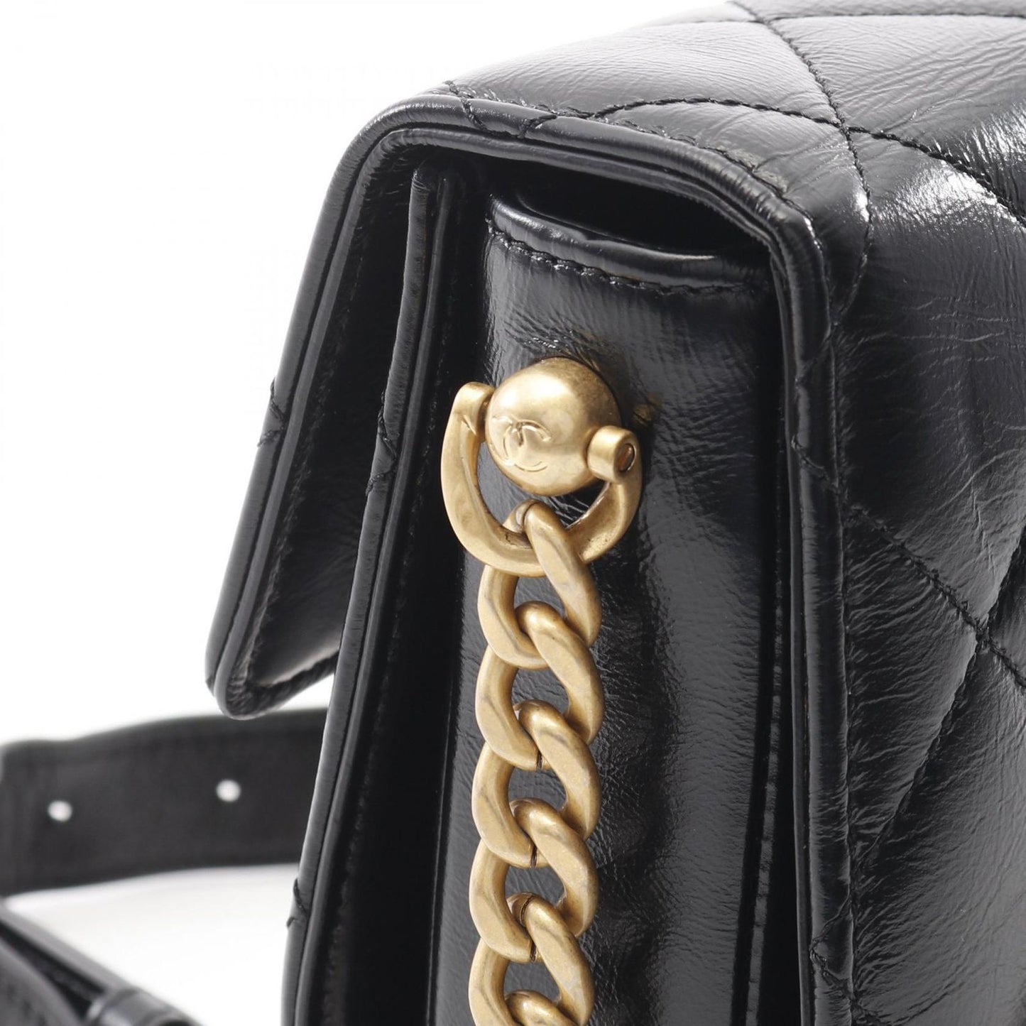 CHANEL Matelassé Shoulder Bag AS2485 in Black Leather