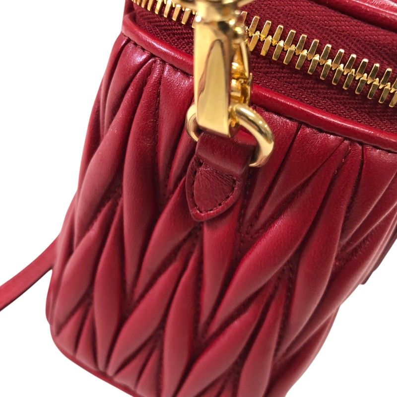 Miu Miu Matelassé Leather Micro Bag - Red with Gold Hardware