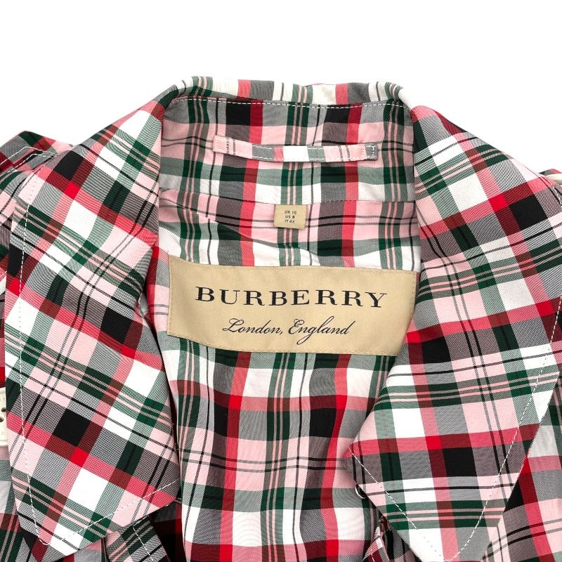 Burberry London Red Rayon Trench Coat - Timeless Elegance