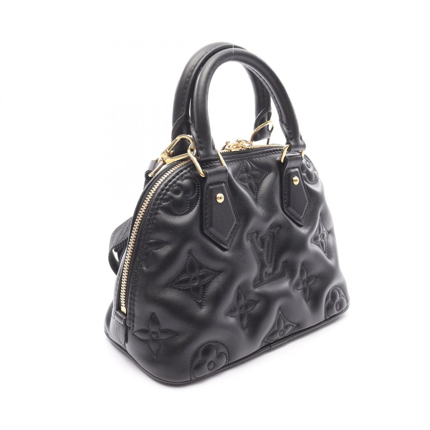Louis Vuitton Alma Soft BB Bubblegram Handbag in Noir Leather