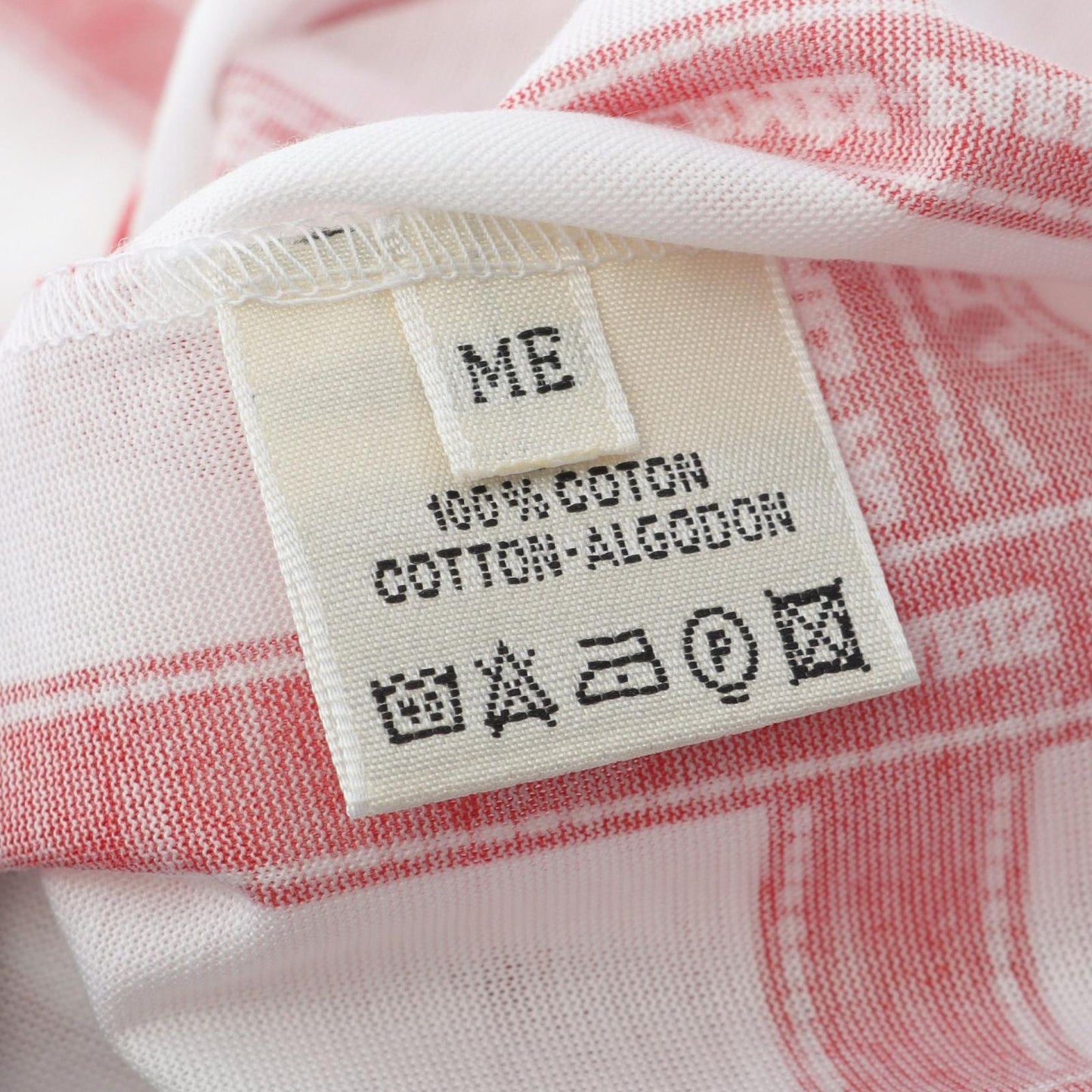 HERMES Cotton Top with Bold Ribbon - Exquisite White & Red Design