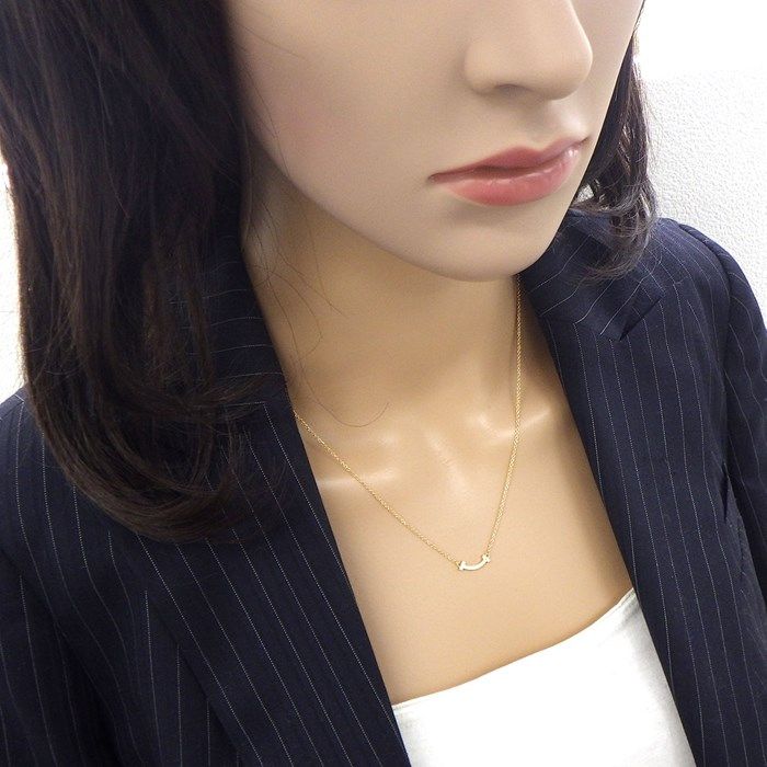 Tiffany & Co. T Smile Mini Necklace in K18 Pink Gold